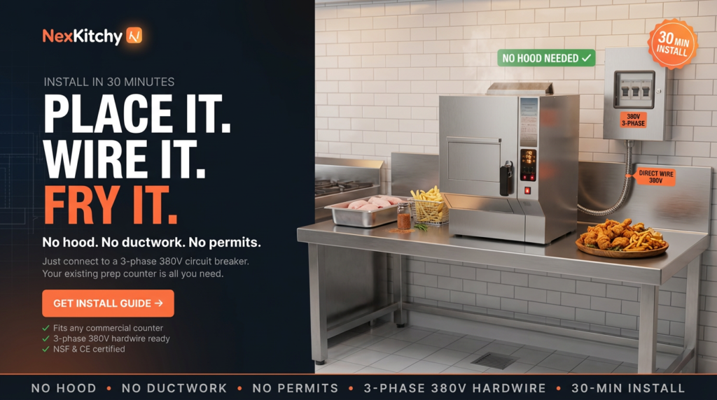 NexKitchy commercial fryer installation