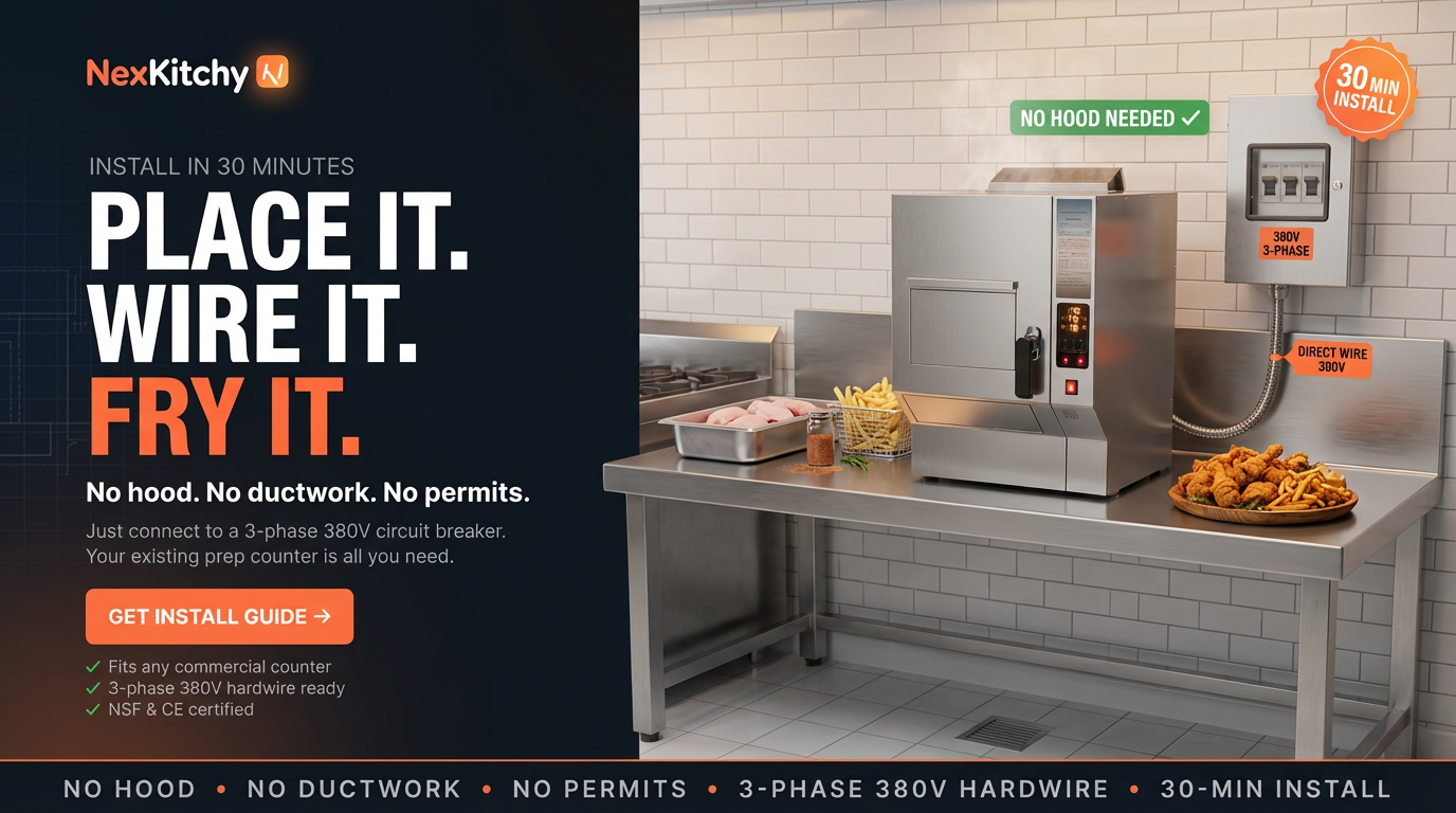 NexKitchy commercial fryer installation